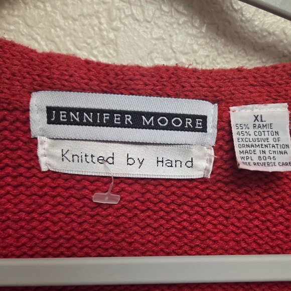 Vintage Jennifer Moore Knitted by Hand Christmas Tree & Gift Ugly Sweater XL - Picture 3 of 5